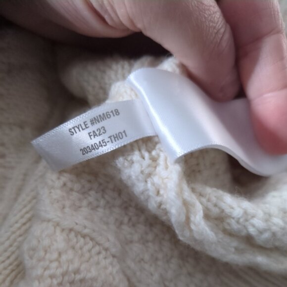 Madewell Cable-Knit V-Neck Sweater Vest Antique Cream Size Med Oversized - Picture 8 of 8